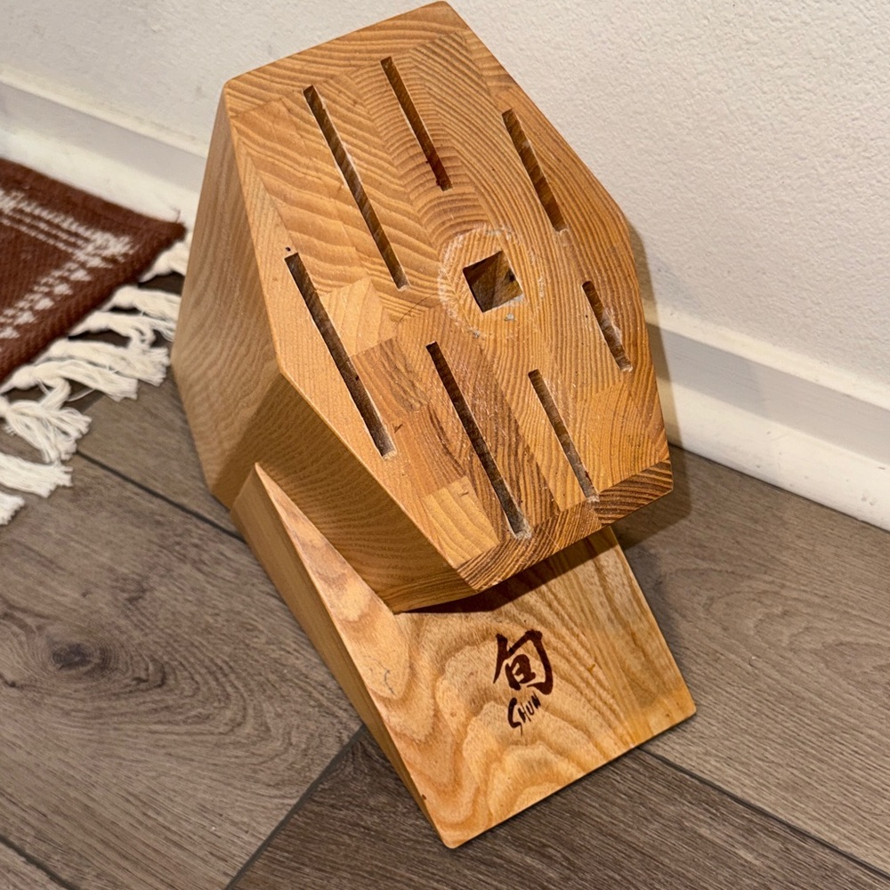 SHUN Natural Wood Knife Block with Branded Front